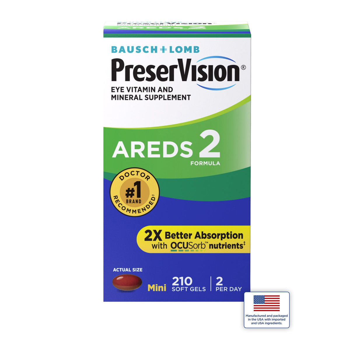 PreserVision Eye Vitamin and Mineral Supplement AREDS 2 Formula Softgels, 210 ct.