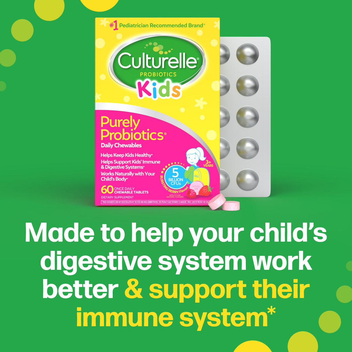 Culturelle Kids Daily Probiotic, 60 ct.