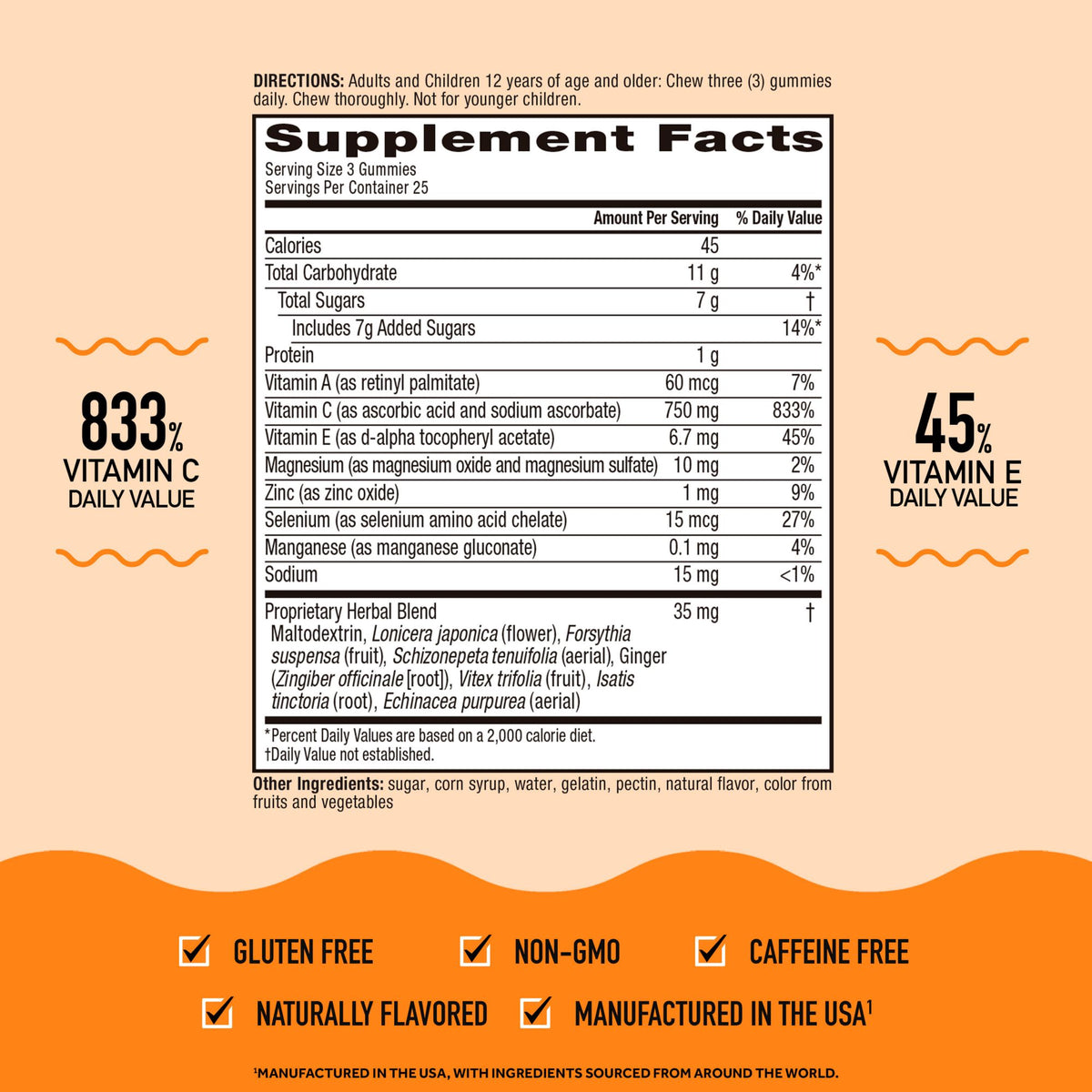 Airborne Immune Support Supplement, Assorted Fruit, Gummies, 75 ct.