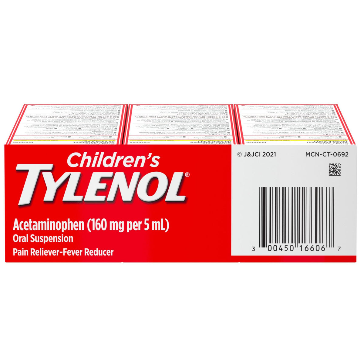 Children's Tylenol Pain + Fever Dye-Free Medicine Cherry Flavor, 3 x 4 fl. oz.
