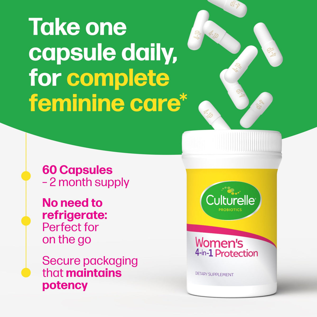 Culturelle Women's Probiotics 4-in-1 Protection Capsules, 60 ct.