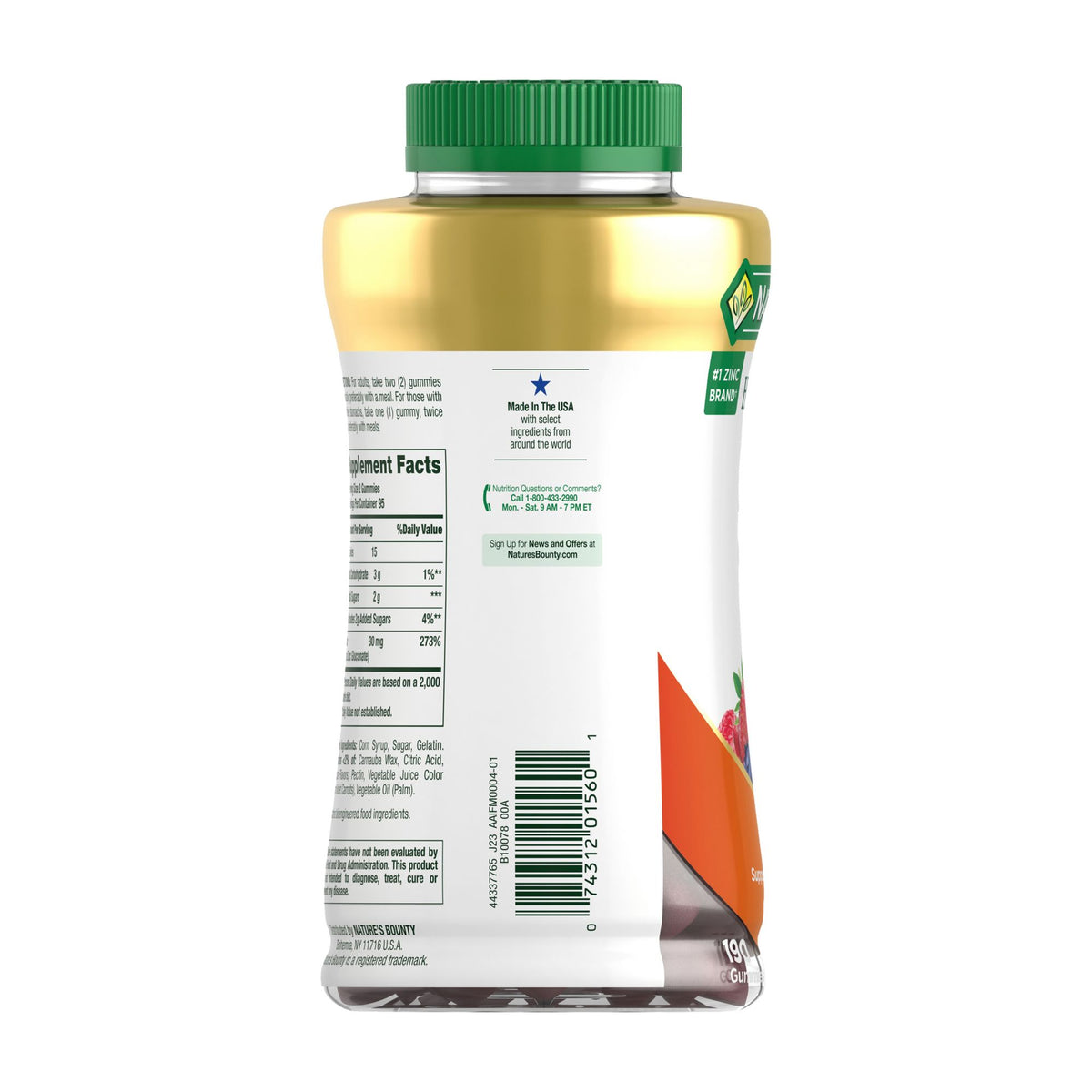Nature's Bounty Zinc Gummy, 190 ct.