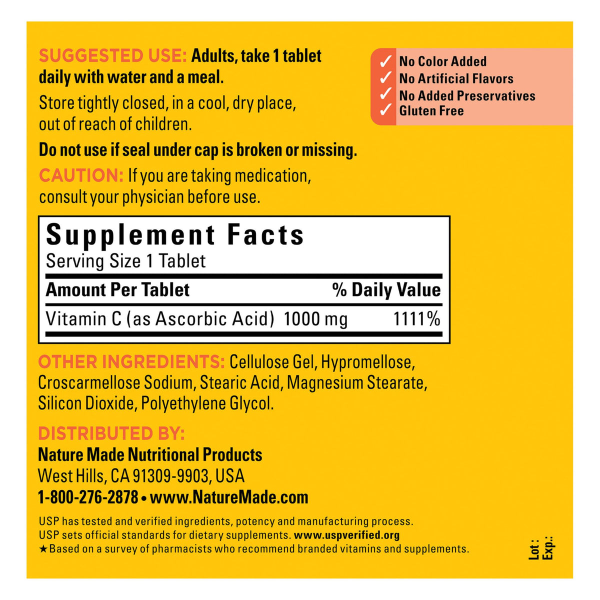 Nature Made Extra Strength Vitamin C 1000mg Tablets, 365 ct.