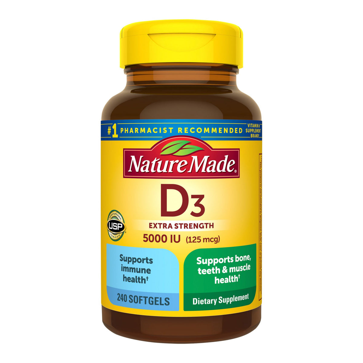 Nature Made Extra Strength Vitamin D3 5000IU Softgels, 240 ct.