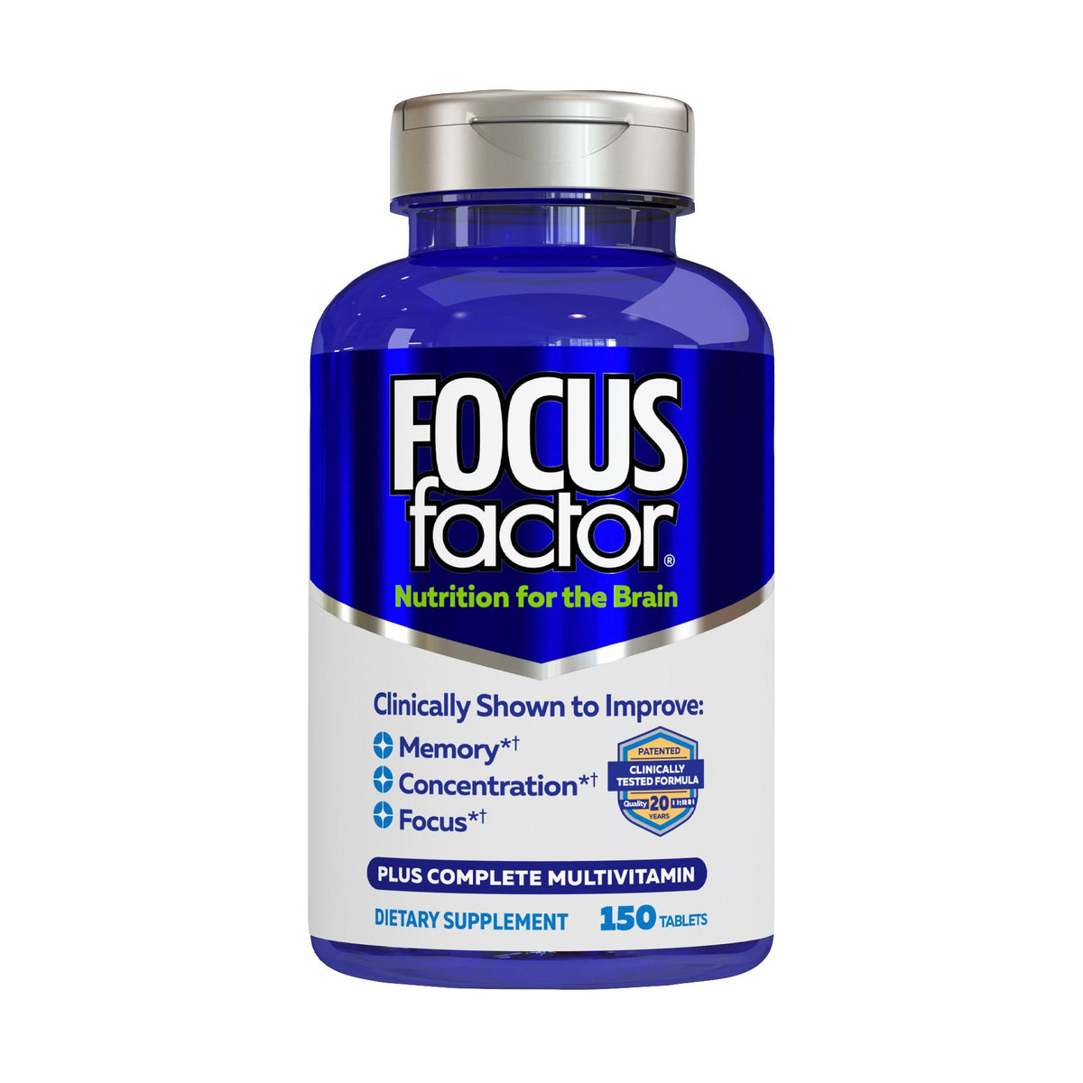 Focus Factor Brain Health Supplement, Tablets, 150 ct.