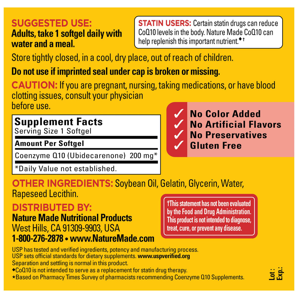 Nature Made CoQ10 200mg Softgels, 140 ct.