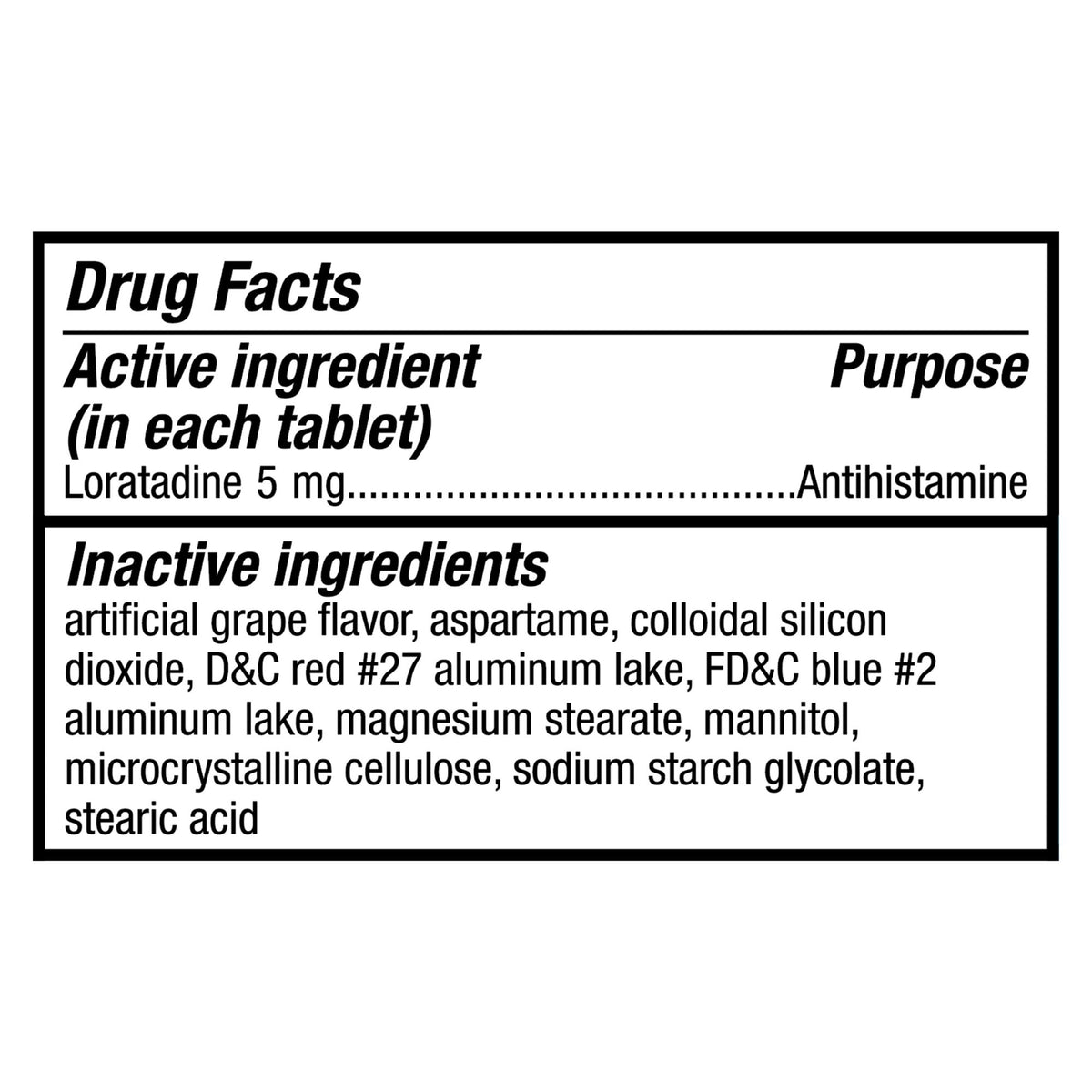 Berkley Jensen Children's Allergy Relief and Loratadine 5mg Chewable Tablets with Grape Flavor, 160 ct.