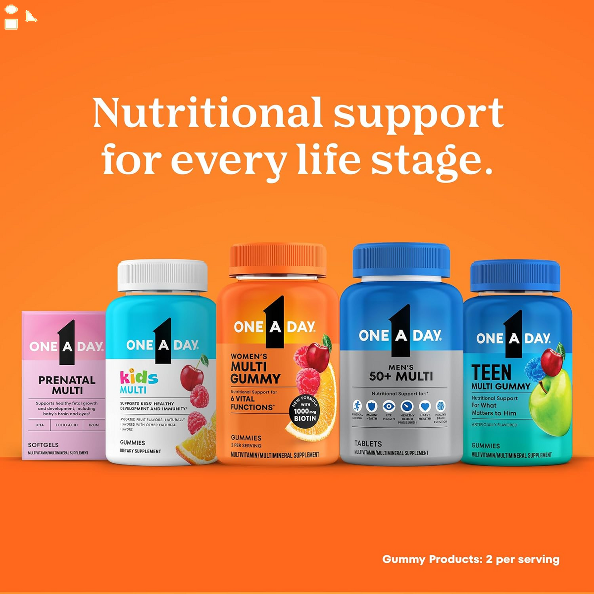 One a Day Multivitamin for Men - Daily Mens Multivitamins with Vitamin D, Zinc, Folic Acid, and B Vitamins, Physical Energy Support, 200 Count