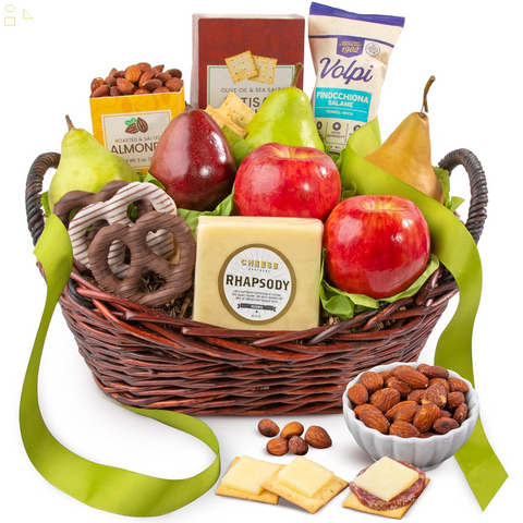 Mothers Day Healthy Fruit, Cheese & Meat Classic Basket