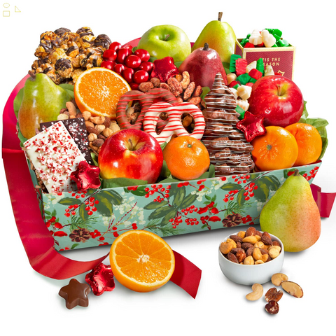 Holiday Chocolate, Nuts & Fruit Gift Basket