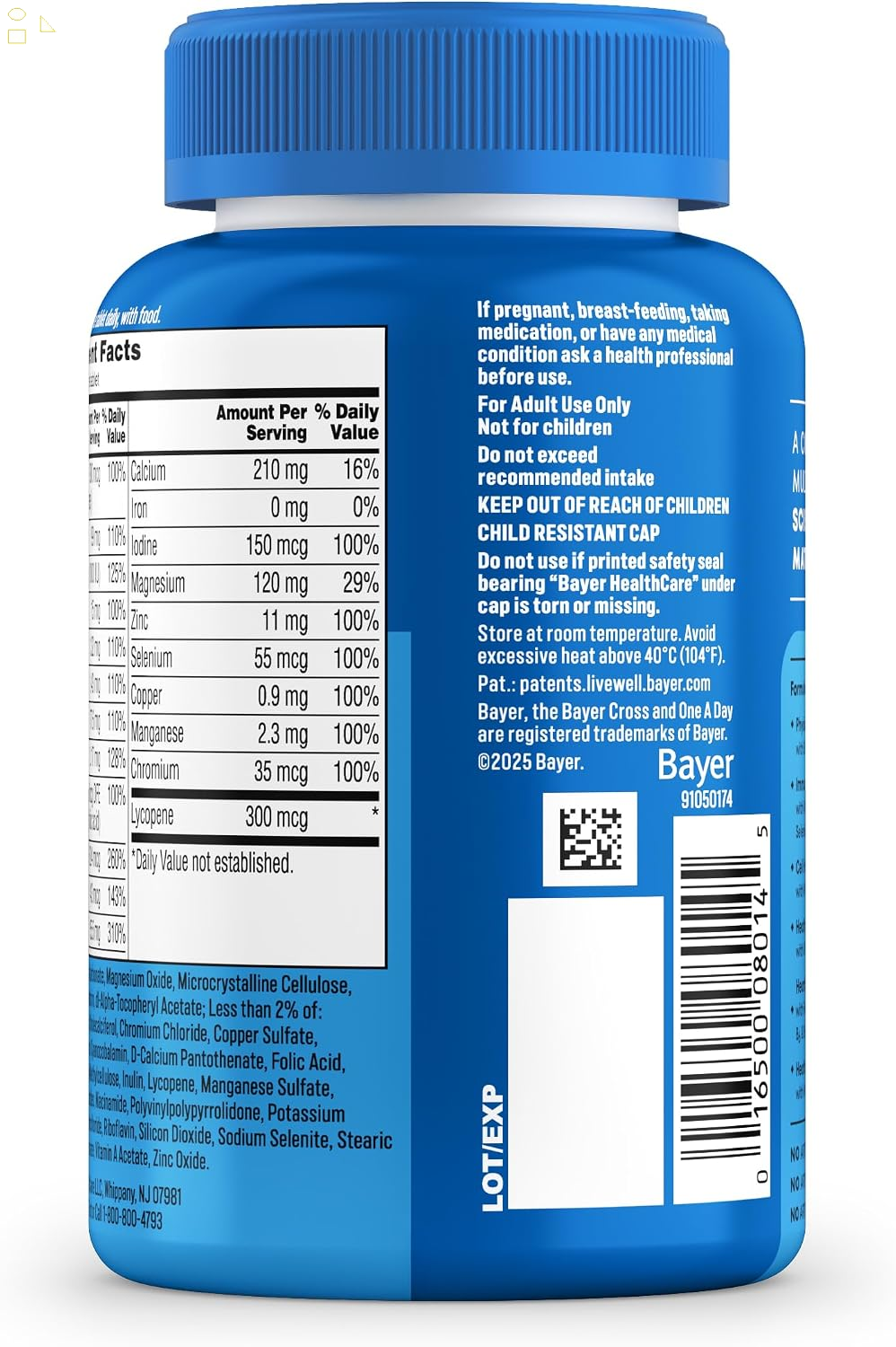 One a Day Multivitamin for Men - Daily Mens Multivitamins with Vitamin D, Zinc, Folic Acid, and B Vitamins, Physical Energy Support, 200 Count