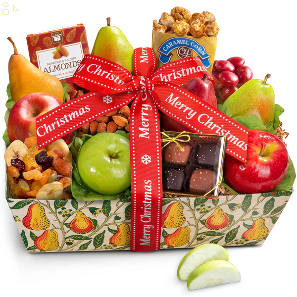 Christmas Orchard Delight Fruit and Gourmet Basket Gift