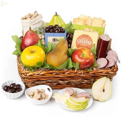 Fruit, Cheese & Meat Classic Gift Basket by Fruitfully