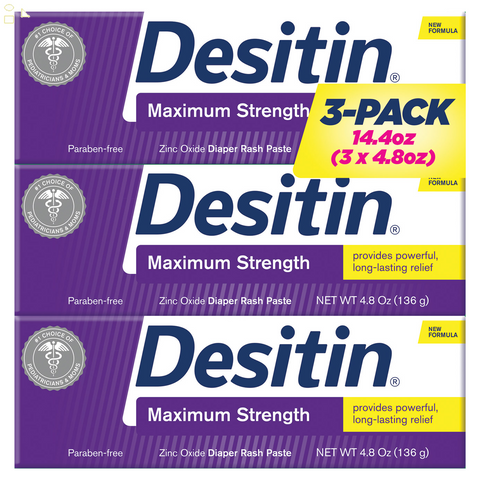 2 Pack Desitin Maximum Strength Baby Diaper Rash Cream Each 4.8 Ounces Pack of 3 each  | Offer ToGo