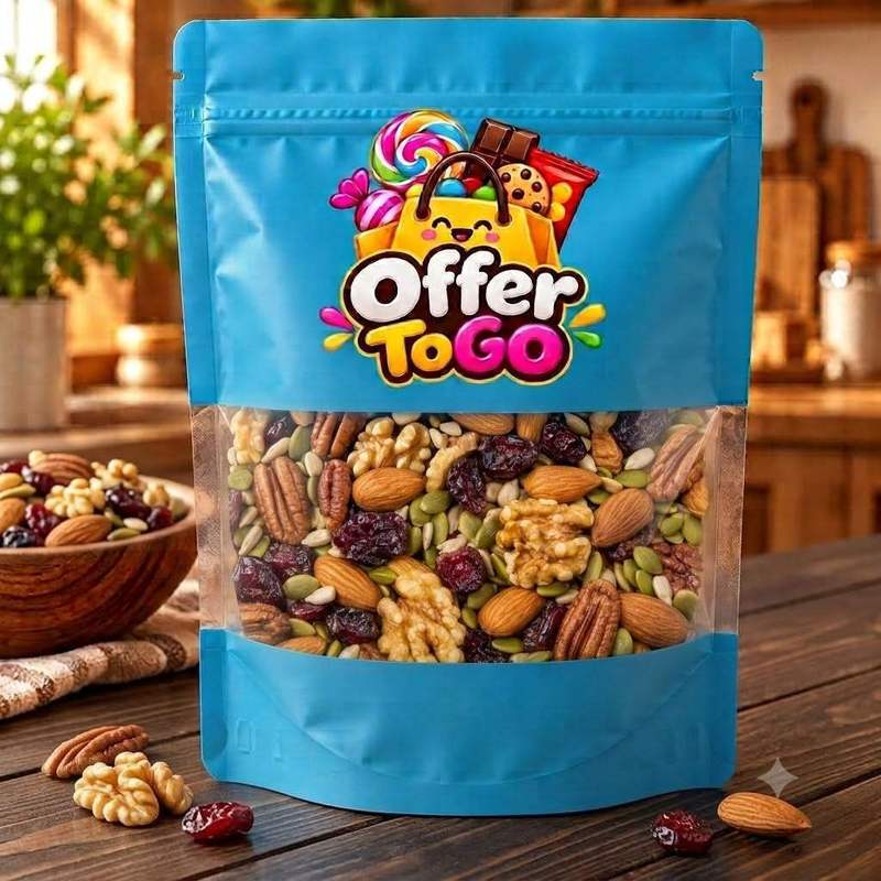 Omega-3 Mixed Nuts and Dried Fruit Trail Mix Premium Healthy Snack Blend Featuring Craisins, Natural Walnuts, Almonds, Pumpkin Seeds and Pecans