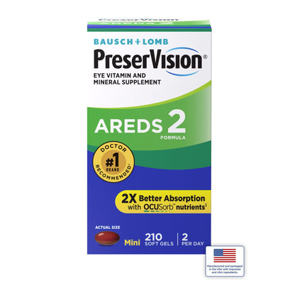 PreserVision Eye Vitamin and Mineral Supplement AREDS 2 Formula Softgels, 210 ct.
