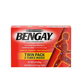 Ultra Strength Bengay Non-Greasy Topical Pain Relief Cream, 2 x 4 oz