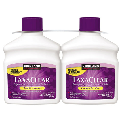 Laxaclear laxative, 100 Doses Compare to MiraLAX Active Ingredient treat occasional constipation
