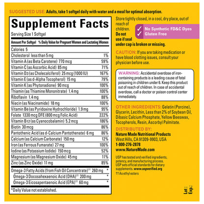 Nature Made Prenatal with Folic Acid + DHA Softgels, 150 ct.
