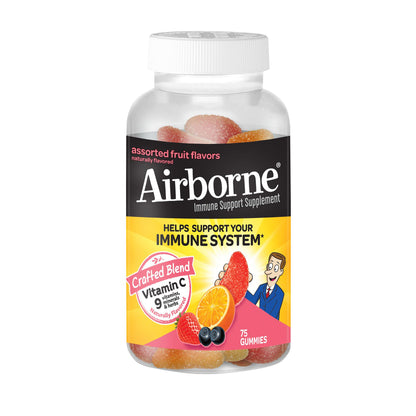 Airborne Immune Support Supplement, Assorted Fruit, Gummies, 75 ct.