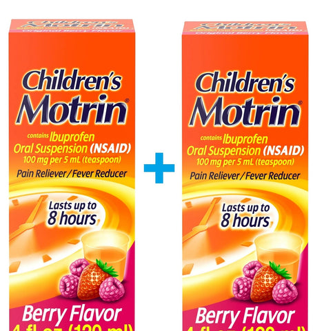 2 Pack Motrin 4fl Children's  Ibuprofen Ages 2-11 Pain Reliever/Fever Reducer 4 Fl Oz Each