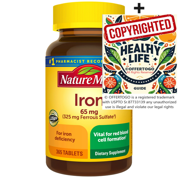 Nature Made Iron, 65 Mg, 365 Tablets | Vital For Red Blood Cell Formation 