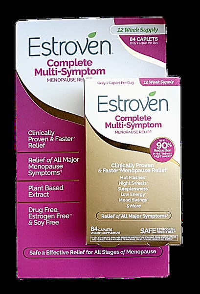 Estroven Complete Multi-Symptom Menopause Relief, 84 Caplets  | Faster Menopause Relief 