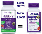 2 Pack Natrol Melatonin 5 Mg Fast Dissolve, 250 Tablets