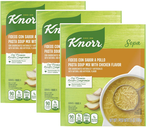 Pack of 3 Knorr Sopa Pasta Soup Mix Chicken Noodle 3.5 Oz