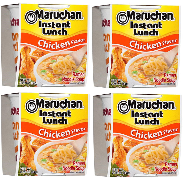 4 Packs Maruchan Chicken  Ramen Noodle Instant Lunch Chicken Flavor, 2.25 Ounce