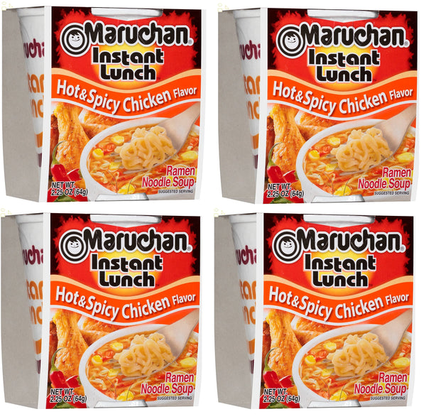 Maruchan Chicken Hot & Spicy Instant Lunch, 2.25 Oz, Pack of 4