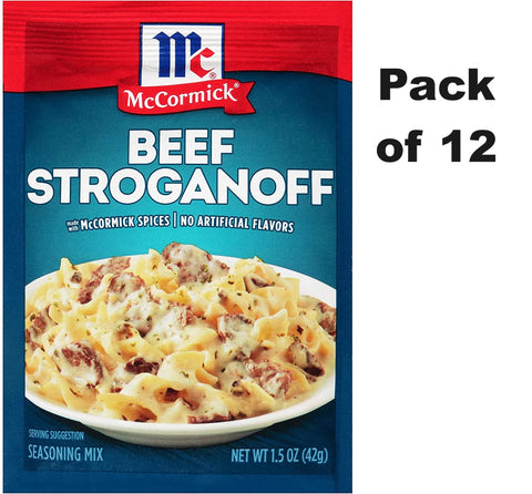Pack of 12 Mccormick Beef Stroganoff Sauce Mix, 1.5 Oz