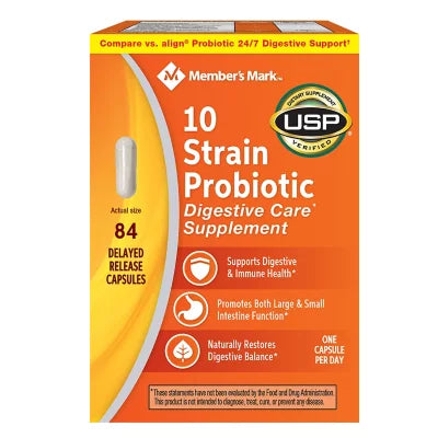 MM10 Strain Probiotic Digestive Care Supplement (84 ct.)