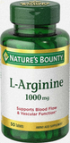 L-Arginine By Nature's Bounty, Blood Flow and Vascular Function Health, 1000 Mg, 50 Tablets