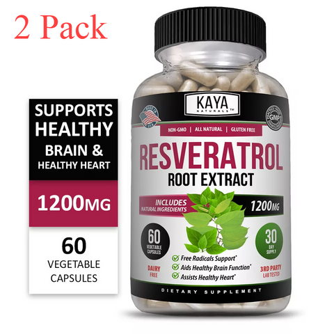 (2 Pack) Resveratrol Capsules, Anti-Aging Antioxidants, Radiant Skin