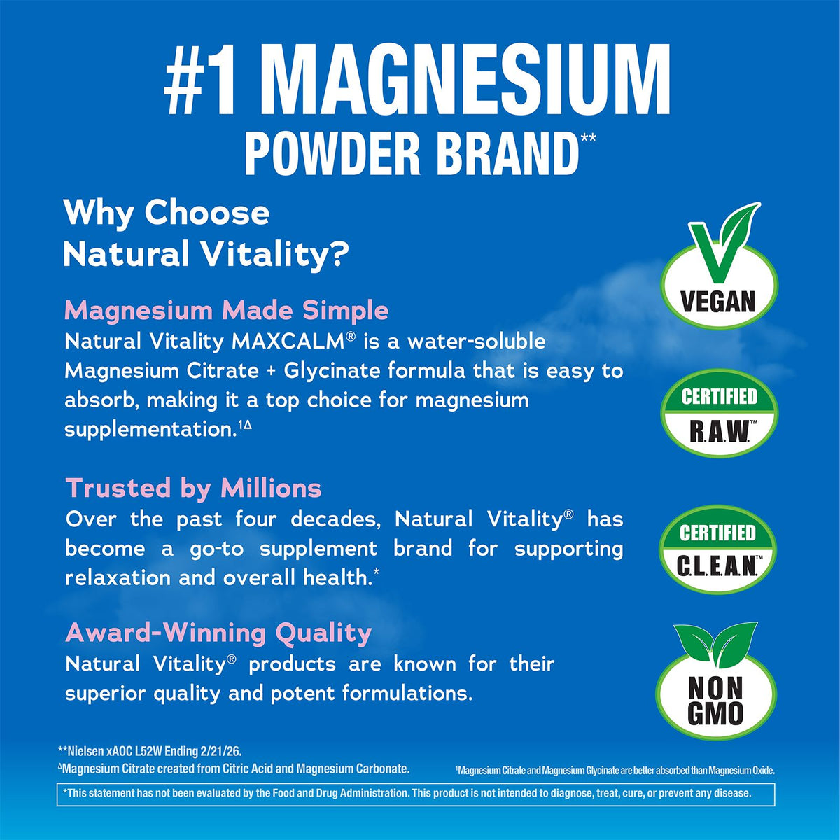 Natural Vitality Max Calm Relaxing Drink Mix, 20 oz.