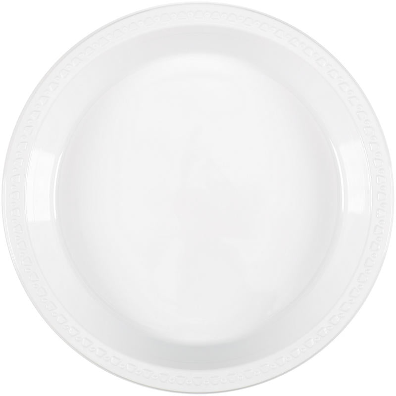 Berkley Jensen Premium 10" Plastic Dinner Plates 80 Count White