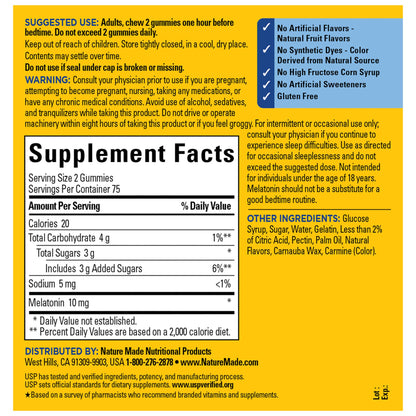 Nature Made Melatonin 10mg Per Serving Melatonin Gummies, 150 ct.