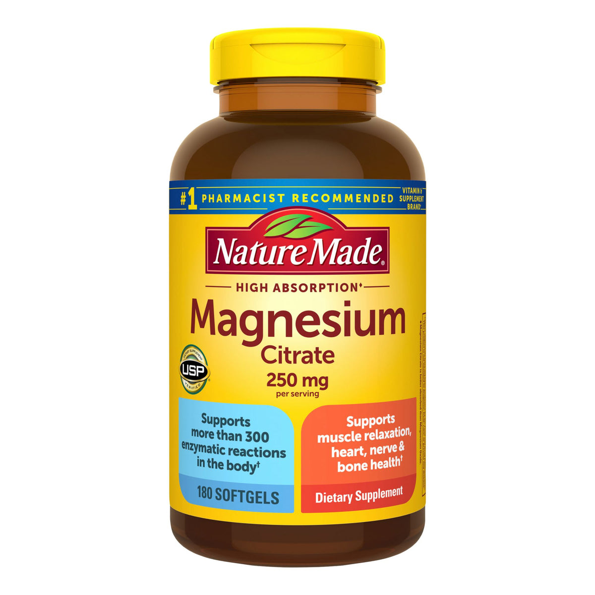 Nature Made Magnesium Citrate 250mg Softgels, 180 ct.
