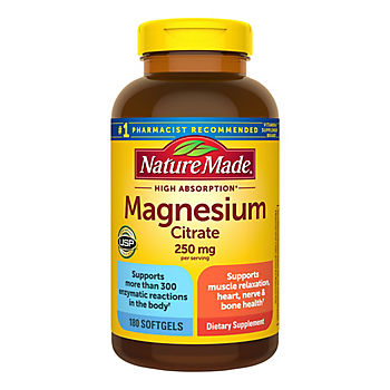 Nature Made Magnesium Citrate 250mg Softgels, 180 ct.