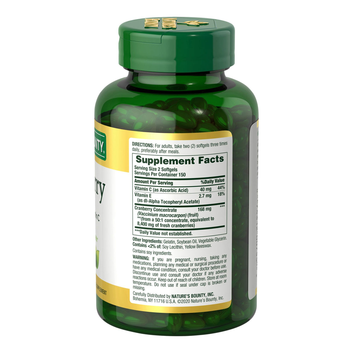 Nature's Bounty Cranberry Fruit 4200 mg, 300 ct.