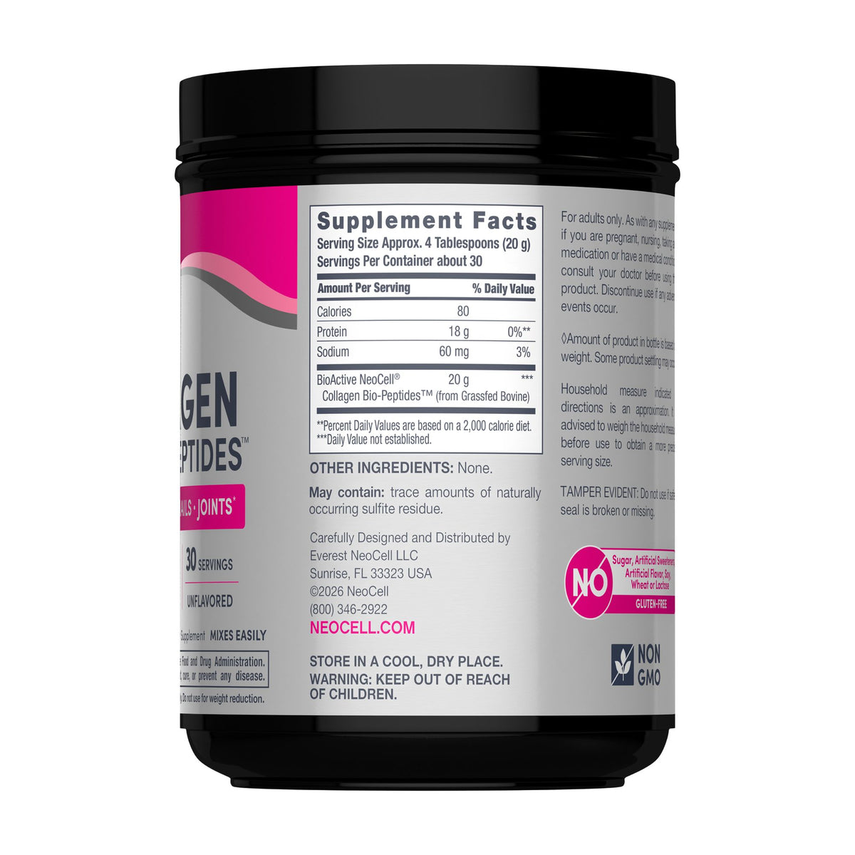 NeoCell Grassfed Collagen Bio-Peptides Powder, 21.2 oz.