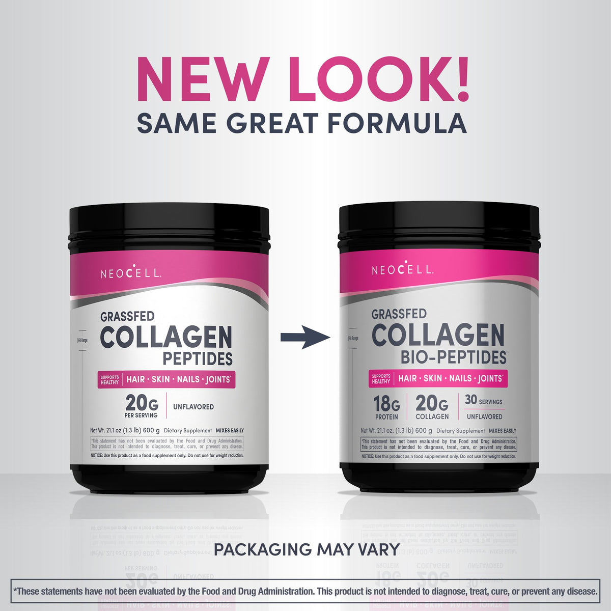 NeoCell Grassfed Collagen Bio-Peptides Powder, 21.2 oz.