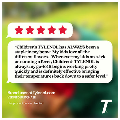 Children's Tylenol Pain + Fever Dye-Free Medicine Cherry Flavor, 3 x 4 fl. oz.
