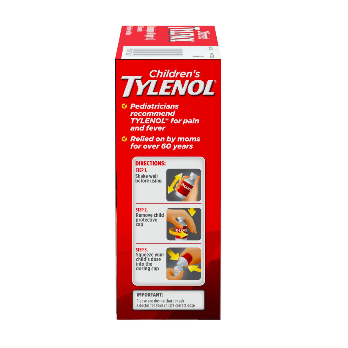 Children's Tylenol Pain + Fever Dye-Free Medicine Cherry Flavor, 3 x 4 fl. oz.
