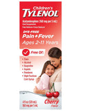 Pack Of 2 Children's Tylenol Suspension for Ages 2-11 Dye-Free Cherry Flavor, 4 Ounces