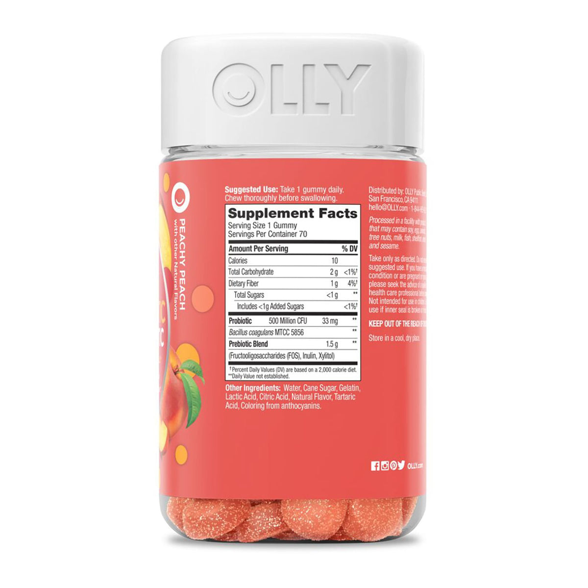 OLLY Probiotic + Prebiotic Adult Gummy Supplement, 70 ct.