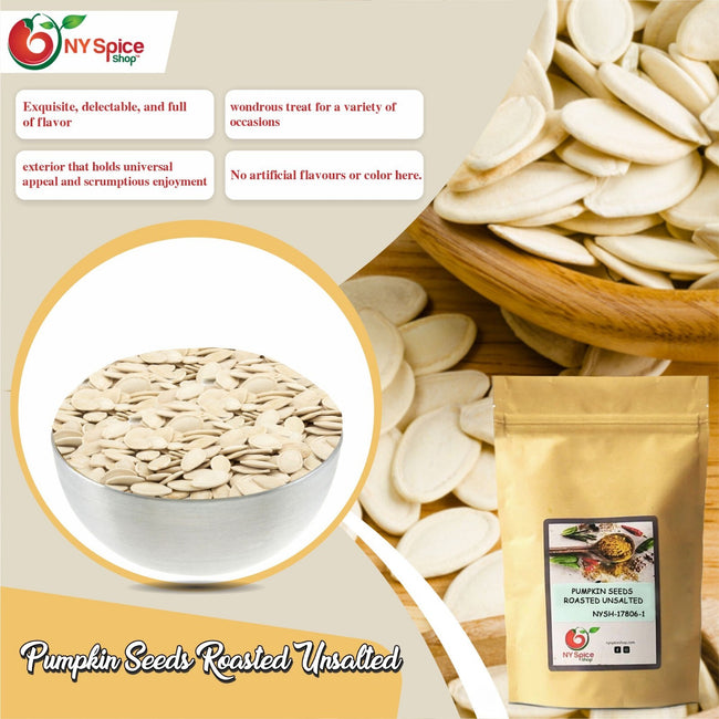 Pumpkin Seeds, Roasted, Unsalted, In-Shell Bulk Whole Snack by NY Spice 1Lb-5Lb