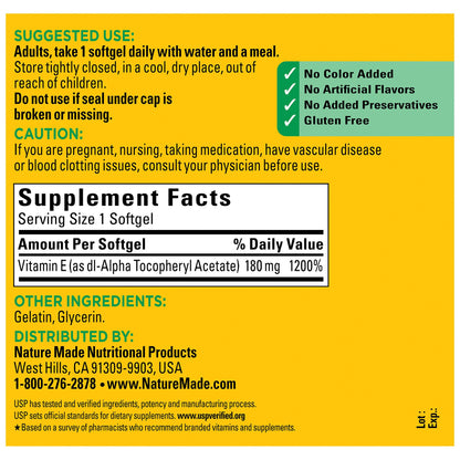 Nature Made Vitamin E 400IU, 350 ct.