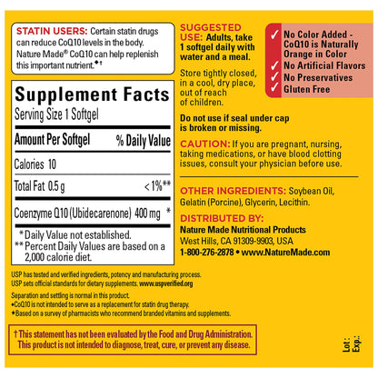 Nature Made CoQ10 400mg Softgels, 90 ct.